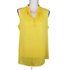 Cest. 1946 NWT Bright Yellow Sleeveless Top Sz L